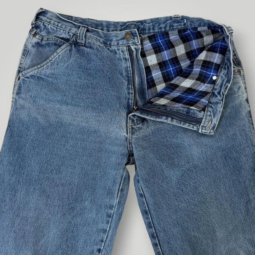 Smith's Workwear Flannel Lined Carpenter Jeans Men 36x31 Blue Relaxed